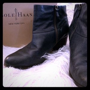 Cole Haan Black Leather Booties 11B